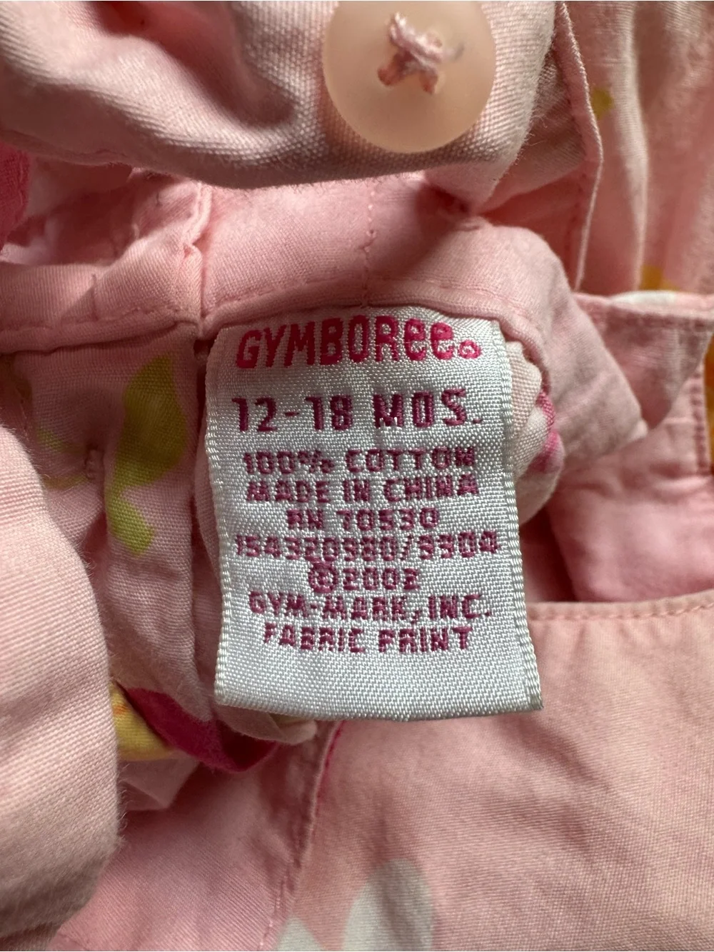 Vintage Gymboree 2002 Pink Ice Cream Print Sleeveless Dress Size 12-18 Mos